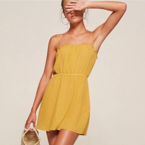 Reformation Siny Dress Sunflower Size Small - Picture 3 of 6